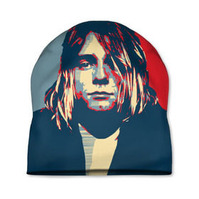Шапка 3D с принтом Kurt Cobain в Белгороде, 100% полиэстер | универсальный размер, печать по всей поверхности изделия | Тематика изображения на принте: curt | hope | kobain | nirvana | кобейн | курт | нирвана