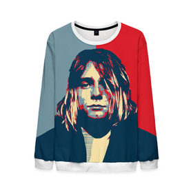 Мужской свитшот 3D с принтом Kurt Cobain в Белгороде, 100% полиэстер с мягким внутренним слоем | круглый вырез горловины, мягкая резинка на манжетах и поясе, свободная посадка по фигуре | curt | hope | kobain | nirvana | кобейн | курт | нирвана