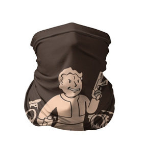 Бандана-труба 3D с принтом Волт-бой с оружием Fallout 4 в Белгороде, 100% полиэстер, ткань с особыми свойствами — Activecool | плотность 150‒180 г/м2; хорошо тянется, но сохраняет форму | 111 | dweller | fallout | убежище | фаллаут