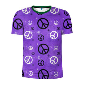 Мужская футболка 3D спортивная с принтом Peace в Белгороде, 100% полиэстер с улучшенными характеристиками | приталенный силуэт, круглая горловина, широкие плечи, сужается к линии бедра | abstract | hippie | hipster | swag | tie dye | абстракция | свэг | текстура | хиппи | хипстер