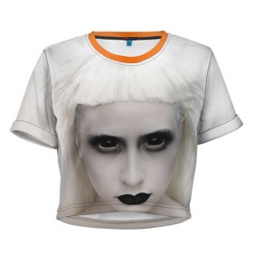 Женская футболка 3D укороченная с принтом Black Eyes в Белгороде, 100% полиэстер | круглая горловина, длина футболки до линии талии, рукава с отворотами | die antwoord