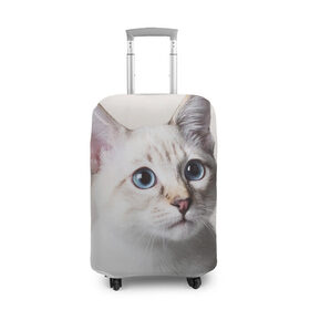 Чехол для чемодана 3D с принтом Кошечка в Белгороде, 86% полиэфир, 14% спандекс | двустороннее нанесение принта, прорези для ручек и колес | кот | котики | котята | кошка | рыженький | рыжий | серенький | черненький