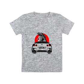 Детская футболка хлопок с принтом GT-R в Белгороде, 100% хлопок | круглый вырез горловины, полуприлегающий силуэт, длина до линии бедер | camo | godzilla | gtr | nissan | power | race | tuning
