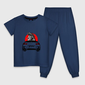 Детская пижама хлопок с принтом GT-R в Белгороде, 100% хлопок |  брюки и футболка прямого кроя, без карманов, на брюках мягкая резинка на поясе и по низу штанин
 | camo | godzilla | gtr | nissan | power | race | tuning