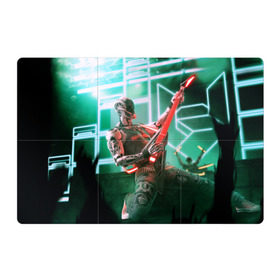 Магнитный плакат 3Х2 с принтом Rocker Robot в Белгороде, Полимерный материал с магнитным слоем | 6 деталей размером 9*9 см | Тематика изображения на принте: rock | гитара | музыка | робот | рок