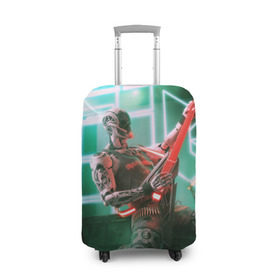 Чехол для чемодана 3D с принтом Rocker Robot в Белгороде, 86% полиэфир, 14% спандекс | двустороннее нанесение принта, прорези для ручек и колес | rock | гитара | музыка | робот | рок