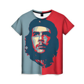 Женская футболка 3D с принтом Che Guevara в Белгороде, 100% полиэфир ( синтетическое хлопкоподобное полотно) | прямой крой, круглый вырез горловины, длина до линии бедер | че гевара
