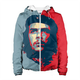 Женская куртка 3D с принтом Che Guevara в Белгороде, ткань верха — 100% полиэстер, подклад — флис | прямой крой, подол и капюшон оформлены резинкой с фиксаторами, два кармана без застежек по бокам, один большой потайной карман на груди. Карман на груди застегивается на липучку | че гевара