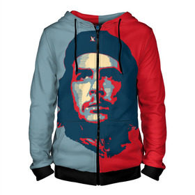Мужская толстовка 3D на молнии с принтом Che Guevara в Белгороде, 100% полиэстер | длина до линии бедра, манжеты и пояс оформлены мягкой тканевой резинкой, двухслойный капюшон со шнурком для регулировки, спереди молния, по бокам два кармана | Тематика изображения на принте: че гевара