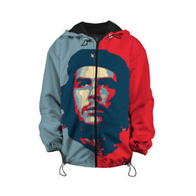 Детская куртка 3D с принтом Che Guevara в Белгороде, 100% полиэстер | застежка — молния, подол и капюшон оформлены резинкой с фиксаторами, по бокам — два кармана без застежек, один потайной карман на груди, плотность верхнего слоя — 90 г/м2; плотность флисового подклада — 260 г/м2 | Тематика изображения на принте: че гевара