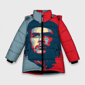 Зимняя куртка для девочек 3D с принтом Che Guevara в Белгороде, ткань верха — 100% полиэстер; подклад — 100% полиэстер, утеплитель — 100% полиэстер. | длина ниже бедра, удлиненная спинка, воротник стойка и отстегивающийся капюшон. Есть боковые карманы с листочкой на кнопках, утяжки по низу изделия и внутренний карман на молнии. 

Предусмотрены светоотражающий принт на спинке, радужный светоотражающий элемент на пуллере молнии и на резинке для утяжки. | че гевара