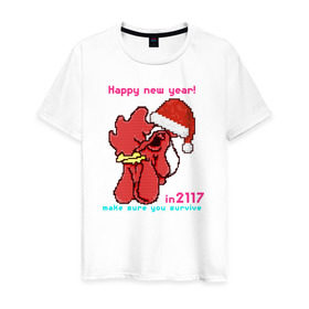 Мужская футболка хлопок с принтом Желаю тебе выжить в 2017 в Белгороде, 100% хлопок | прямой крой, круглый вырез горловины, длина до линии бедер, слегка спущенное плечо. | Тематика изображения на принте: hotline miami