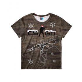 Детская футболка 3D с принтом Новогодний cs:go пустынный повстанец в Белгороде, 100% гипоаллергенный полиэфир | прямой крой, круглый вырез горловины, длина до линии бедер, чуть спущенное плечо, ткань немного тянется | counter | csgo | strike | кейс | кс го | ксго | повстанец | пустынный | скин