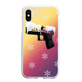 Чехол для iPhone XS Max матовый с принтом Новогодний csgo градиент в Белгороде, Силикон | Область печати: задняя сторона чехла, без боковых панелей | counter | csgo | strike | кейс | кс го | ксго | скин