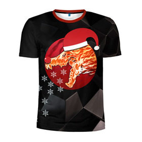 Мужская футболка 3D спортивная с принтом Новогодний cs:go вой в Белгороде, 100% полиэстер с улучшенными характеристиками | приталенный силуэт, круглая горловина, широкие плечи, сужается к линии бедра | counter | csgo | howl | strike | вой | кс го | ксго | скин