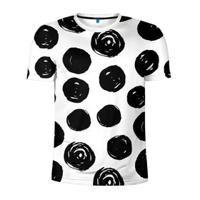 Мужская футболка 3D спортивная с принтом Бусины! в Белгороде, 100% полиэстер с улучшенными характеристиками | приталенный силуэт, круглая горловина, широкие плечи, сужается к линии бедра | арт | белый | бусина | круг | фигура | черный