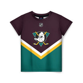 Детская футболка 3D с принтом Anaheim Ducks в Белгороде, 100% гипоаллергенный полиэфир | прямой крой, круглый вырез горловины, длина до линии бедер, чуть спущенное плечо, ткань немного тянется | america | canada | hockey | nhl | usa | америка | канада | лед | нхл | сша | хоккей