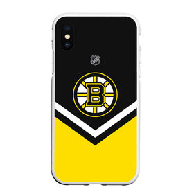 Чехол для iPhone XS Max матовый с принтом Boston Bruins в Белгороде, Силикон | Область печати: задняя сторона чехла, без боковых панелей | america | canada | hockey | nhl | usa | америка | бостон | брюинз | канада | лед | нхл | сша | хоккей