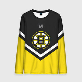 Мужской лонгслив 3D с принтом Boston Bruins в Белгороде, 100% полиэстер | длинные рукава, круглый вырез горловины, полуприлегающий силуэт | Тематика изображения на принте: america | canada | hockey | nhl | usa | америка | бостон | брюинз | канада | лед | нхл | сша | хоккей