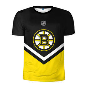 Мужская футболка 3D спортивная с принтом Boston Bruins в Белгороде, 100% полиэстер с улучшенными характеристиками | приталенный силуэт, круглая горловина, широкие плечи, сужается к линии бедра | Тематика изображения на принте: america | canada | hockey | nhl | usa | америка | бостон | брюинз | канада | лед | нхл | сша | хоккей