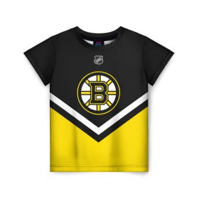 Детская футболка 3D с принтом Boston Bruins в Белгороде, 100% гипоаллергенный полиэфир | прямой крой, круглый вырез горловины, длина до линии бедер, чуть спущенное плечо, ткань немного тянется | Тематика изображения на принте: america | canada | hockey | nhl | usa | америка | бостон | брюинз | канада | лед | нхл | сша | хоккей