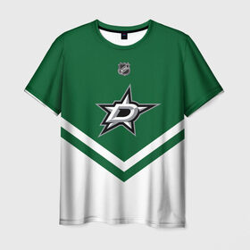 Мужская футболка 3D с принтом Dallas Stars в Белгороде, 100% полиэфир | прямой крой, круглый вырез горловины, длина до линии бедер | america | canada | hockey | nhl | usa | америка | даллас | канада | лед | нхл | старз | сша | хоккей