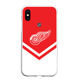 Чехол для iPhone XS Max матовый с принтом Detroit Red Wings в Белгороде, Силикон | Область печати: задняя сторона чехла, без боковых панелей | america | canada | hockey | nhl | usa | америка | детройт | канада | лед | нхл | ред | сша | уингз | хоккей