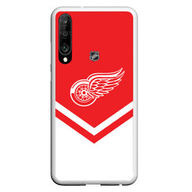 Чехол для Honor P30 с принтом Detroit Red Wings в Белгороде, Силикон | Область печати: задняя сторона чехла, без боковых панелей | america | canada | hockey | nhl | usa | америка | детройт | канада | лед | нхл | ред | сша | уингз | хоккей