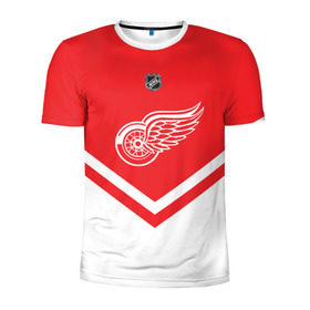 Мужская футболка 3D спортивная с принтом Detroit Red Wings в Белгороде, 100% полиэстер с улучшенными характеристиками | приталенный силуэт, круглая горловина, широкие плечи, сужается к линии бедра | america | canada | hockey | nhl | usa | америка | детройт | канада | лед | нхл | ред | сша | уингз | хоккей
