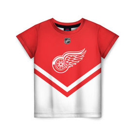 Детская футболка 3D с принтом Detroit Red Wings в Белгороде, 100% гипоаллергенный полиэфир | прямой крой, круглый вырез горловины, длина до линии бедер, чуть спущенное плечо, ткань немного тянется | america | canada | hockey | nhl | usa | америка | детройт | канада | лед | нхл | ред | сша | уингз | хоккей