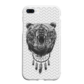 Чехол для iPhone 7Plus/8 Plus матовый с принтом Bear Dreamcatcher в Белгороде, Силикон | Область печати: задняя сторона чехла, без боковых панелей | bear | beast | forest | russia | siberian | зверь | лес | ловец | медведь | россия | сибирь | сон | ярость