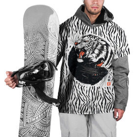 Накидка на куртку 3D с принтом Yin Yang Tigers в Белгороде, 100% полиэстер |  | tiger | yin yang | инь ян | китай | сила | тигр | ярость