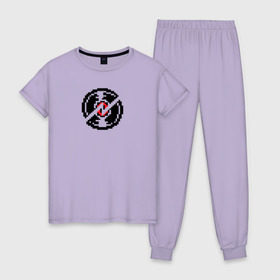 Женская пижама хлопок с принтом Dave Striders logo в Белгороде, 100% хлопок | брюки и футболка прямого кроя, без карманов, на брюках мягкая резинка на поясе и по низу штанин | homestuck | strider | t shirt_logo | дейв_страйдер | страйдер | хоумстак