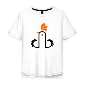 Мужская футболка хлопок Oversize с принтом Петух в Белгороде, 100% хлопок | свободный крой, круглый ворот, “спинка” длиннее передней части | китай | петух | россия