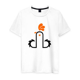 Мужская футболка хлопок с принтом Петух в Белгороде, 100% хлопок | прямой крой, круглый вырез горловины, длина до линии бедер, слегка спущенное плечо. | китай | петух | россия
