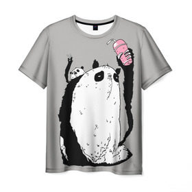 Мужская футболка 3D с принтом panda в Белгороде, 100% полиэфир | прямой крой, круглый вырез горловины, длина до линии бедер | Тематика изображения на принте: dd | drop dead | dropdead | panda