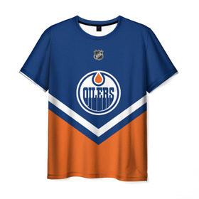 Мужская футболка 3D с принтом Edmonton Oilers в Белгороде, 100% полиэфир | прямой крой, круглый вырез горловины, длина до линии бедер | america | canada | hockey | nhl | usa | америка | детройт | канада | лед | нхл | ойлерз | сша | хоккей | эдмонтон