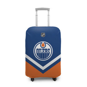 Чехол для чемодана 3D с принтом Edmonton Oilers в Белгороде, 86% полиэфир, 14% спандекс | двустороннее нанесение принта, прорези для ручек и колес | america | canada | hockey | nhl | usa | америка | детройт | канада | лед | нхл | ойлерз | сша | хоккей | эдмонтон