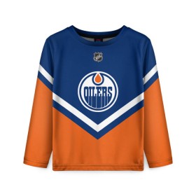 Детский лонгслив 3D с принтом Edmonton Oilers в Белгороде, 100% полиэстер | длинные рукава, круглый вырез горловины, полуприлегающий силуэт
 | america | canada | hockey | nhl | usa | америка | детройт | канада | лед | нхл | ойлерз | сша | хоккей | эдмонтон