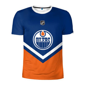 Мужская футболка 3D спортивная с принтом Edmonton Oilers в Белгороде, 100% полиэстер с улучшенными характеристиками | приталенный силуэт, круглая горловина, широкие плечи, сужается к линии бедра | america | canada | hockey | nhl | usa | америка | детройт | канада | лед | нхл | ойлерз | сша | хоккей | эдмонтон