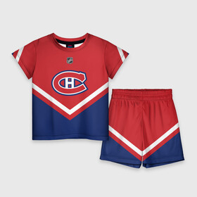 Детский костюм с шортами 3D с принтом Montreal Canadiens в Белгороде,  |  | america | canada | hockey | nhl | usa | америка | канада | канадиенс | лед | монреаль | нхл | сша | хоккей