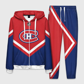 Мужской костюм 3D с принтом Montreal Canadiens в Белгороде, 100% полиэстер | Манжеты и пояс оформлены тканевой резинкой, двухслойный капюшон со шнурком для регулировки, карманы спереди | america | canada | hockey | nhl | usa | америка | канада | канадиенс | лед | монреаль | нхл | сша | хоккей