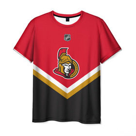 Мужская футболка 3D с принтом Ottawa Senators в Белгороде, 100% полиэфир | прямой крой, круглый вырез горловины, длина до линии бедер | Тематика изображения на принте: america | canada | hockey | nhl | usa | америка | канада | лед | нхл | оттава | сенаторз | сша | хоккей