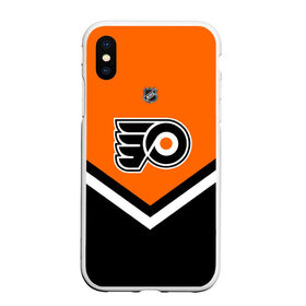 Чехол для iPhone XS Max матовый с принтом Philadelphia Flyers в Белгороде, Силикон | Область печати: задняя сторона чехла, без боковых панелей | Тематика изображения на принте: america | canada | hockey | nhl | usa | америка | канада | лед | нхл | сша | филадельфия | флайерз | хоккей