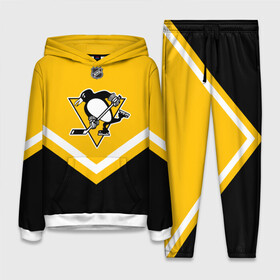 Женский костюм 3D (с толстовкой) с принтом Pittsburgh Penguins в Белгороде,  |  | america | canada | hockey | nhl | usa | америка | канада | лед | нхл | пингвинз | питтсбург | сша | хоккей