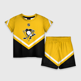 Детский костюм с шортами 3D с принтом Pittsburgh Penguins в Белгороде,  |  | america | canada | hockey | nhl | usa | америка | канада | лед | нхл | пингвинз | питтсбург | сша | хоккей