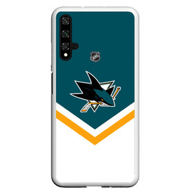 Чехол для Honor 20 с принтом San Jose Sharks в Белгороде, Силикон | Область печати: задняя сторона чехла, без боковых панелей | america | canada | hockey | nhl | usa | акула | америка | канада | лед | нхл | сан хосе | сша | хоккей | шаркс