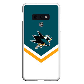 Чехол для Samsung S10E с принтом San Jose Sharks в Белгороде, Силикон | Область печати: задняя сторона чехла, без боковых панелей | america | canada | hockey | nhl | usa | акула | америка | канада | лед | нхл | сан хосе | сша | хоккей | шаркс