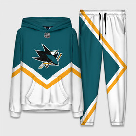 Женский костюм 3D (с толстовкой) с принтом San Jose Sharks в Белгороде,  |  | america | canada | hockey | nhl | usa | акула | америка | канада | лед | нхл | сан хосе | сша | хоккей | шаркс