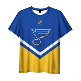 Мужская футболка 3D с принтом St. Louis Blues в Белгороде, 100% полиэфир | прямой крой, круглый вырез горловины, длина до линии бедер | Тематика изображения на принте: america | canada | hockey | nhl | usa | америка | блюз | канада | лед | нхл | сент луис | сша | хоккей